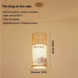 Bamboo Chandelier Chinese Restaurant Hotel Homestay Bedroom Balcony Lantern Rice Lamp