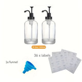 2pcs, Syrup Dispenser Bottle, Coffee Syrup Bottle, Bar Syrup Dispenser Jar, Coffee Pump Dispenser, Oil Dispenser, Glass Syrup Bottle With Pump, Dispenser For Coffee Bar, Glass Syrup Bottle 16.9oz/500ml. Gift For Friends Kitch