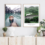 AliExpress hot sale Nordic landscape combination hanging painting ins style boat lake restaurant bedroom living room canvas painting