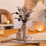 Rustic Farmhouse White Wooden Tray with Unique House Pattern - 12" Round Decorative Serving Tray for Coffee Table, Perfect for Home Decor, Parties & Gifts