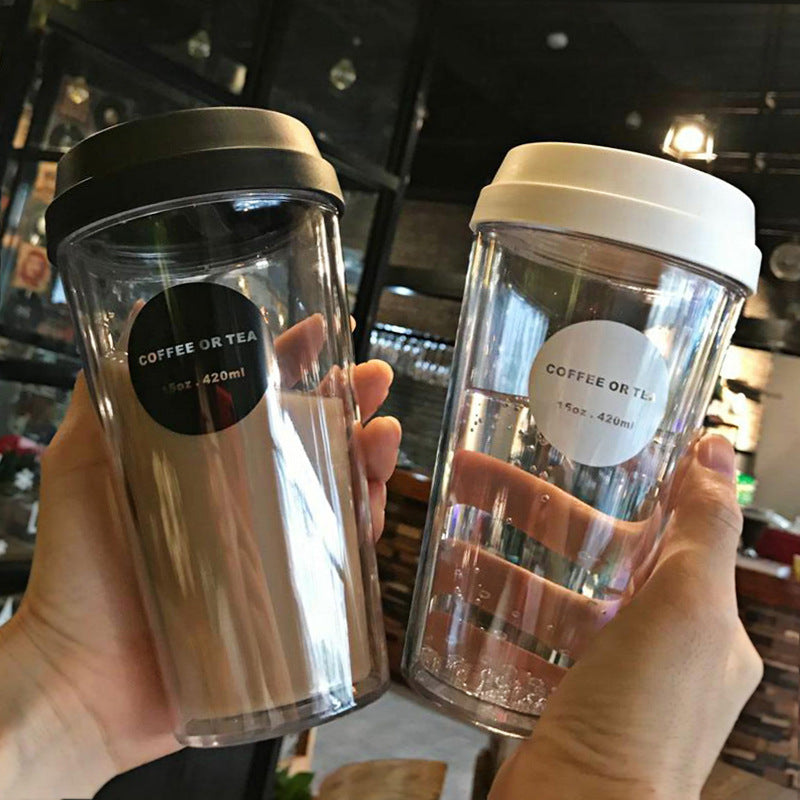 Portable double coffee cup
