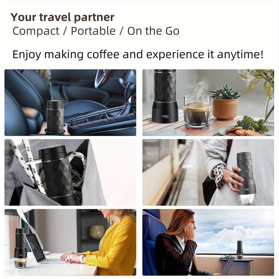 Biolomix Portable Coffee Machine - Hand-Press Espresso Maker with 3-in-1 Functionality, Compact Travel & Picnic Coffee Maker, Durable Plastic, No Electricity Needed, Portable Coffee Maker, Picnic Coffee Equipment, Modern Coff