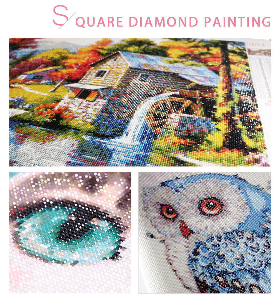 Diamond  Coffee Mosaic Landscape Painting