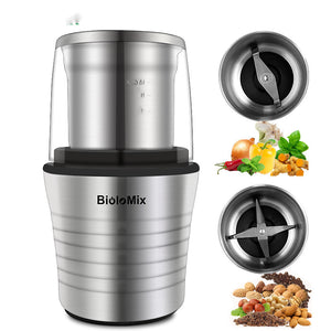 Dry and wet dual-cup coffee grinder