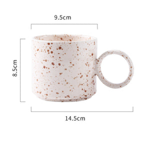 Simple Nordic Style Millstone Effect Ceramic Mug Home Office Large Capacity Coffee Cup Drinking Cup