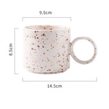 Simple Nordic Style Millstone Effect Ceramic Mug Home Office Large Capacity Coffee Cup Drinking Cup