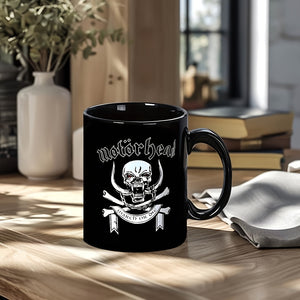 1pc British Motohead Classic MOTORHEAD Ceramic Coffee Cup, Creative And Novel Mug Gift, Holiday Gift, Summer Cold Drink Cup, Birthday Gift For Family, Friends, Colleagues And Classmates Black 11oz, Cup For Restaurant
