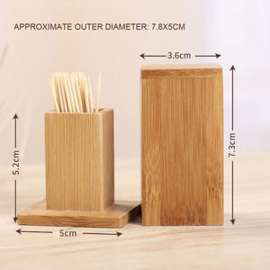 Bamboo Wood Toothpick Box Custom Wholesale Coffee Restaurant Hotel Toothpick Jar