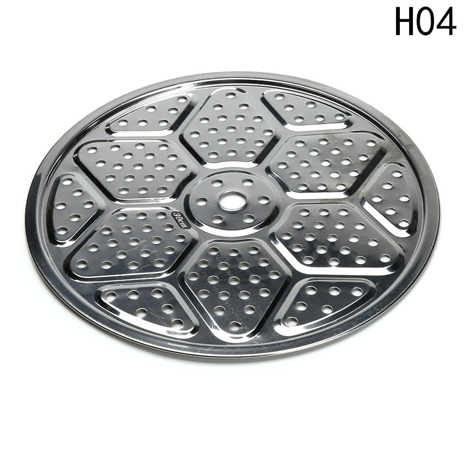 Stainless Steel Steamed Slices Thickened Kitchen Steamed Buns Fish Steamer Slices 18-40cm Multi-Specification Restaurant Multi-purpose Cooking Slices Steaming Grid