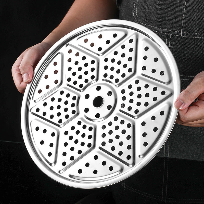 Stainless Steel Steamed Slices Thickened Kitchen Steamed Buns Fish Steamer Slices 18-40cm Multi-Specification Restaurant Multi-purpose Cooking Slices Steaming Grid