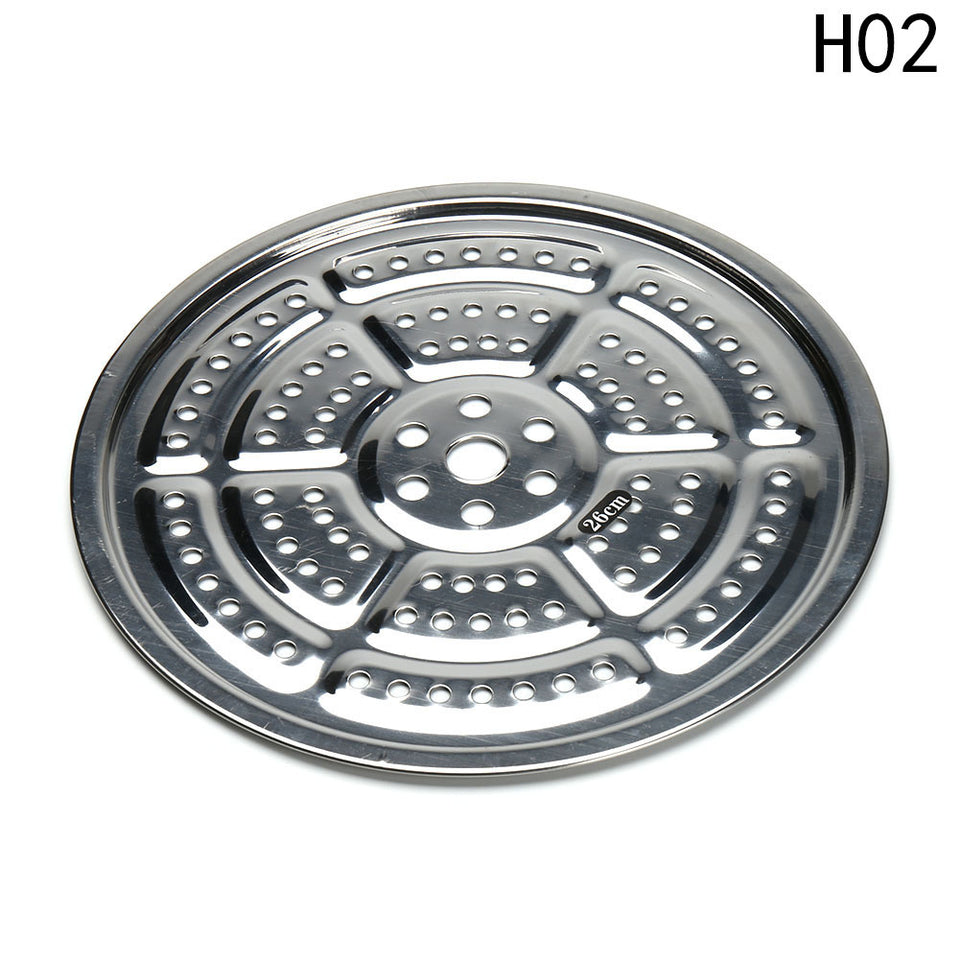 Stainless Steel Steamed Slices Thickened Kitchen Steamed Buns Fish Steamer Slices 18-40cm Multi-Specification Restaurant Multi-purpose Cooking Slices Steaming Grid