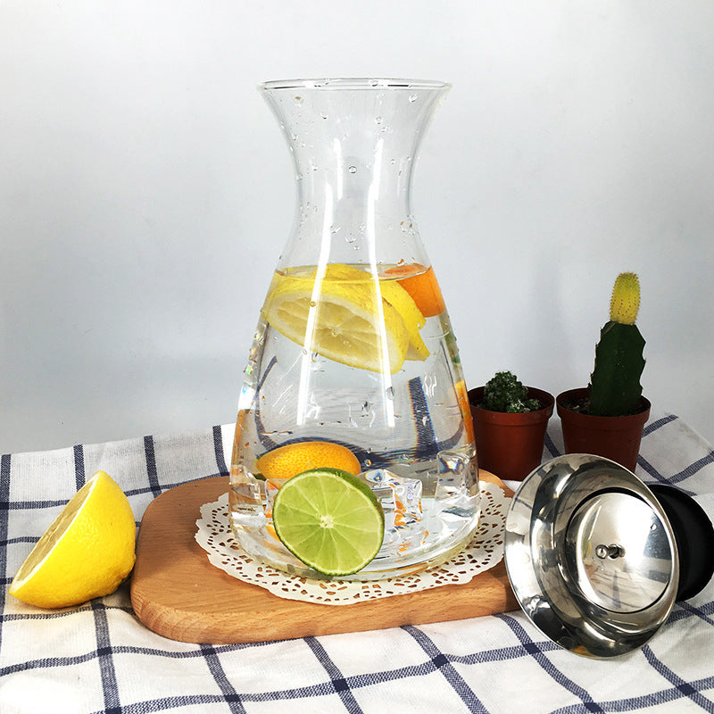 New Large Capacity Glass Pot Heat Resistant Glass Coffee Pot Stainless Steel Filter Tea Kettle