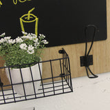 Simple Rustic Nordic Style Restaurant Wall Decoration Message Blackboard Storage Basket Wall Hanging