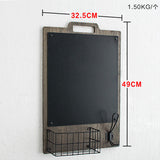 Simple Rustic Nordic Style Restaurant Wall Decoration Message Blackboard Storage Basket Wall Hanging