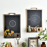 Simple Rustic Nordic Style Restaurant Wall Decoration Message Blackboard Storage Basket Wall Hanging