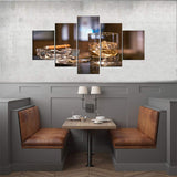 Large Home Decoration Painting Brown Wine Whiskey Glass Kitchen Restaurant Mural