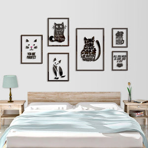 Kitten Photo Frame 3D Three-dimensional Clothing Milk Tea Shop Customer