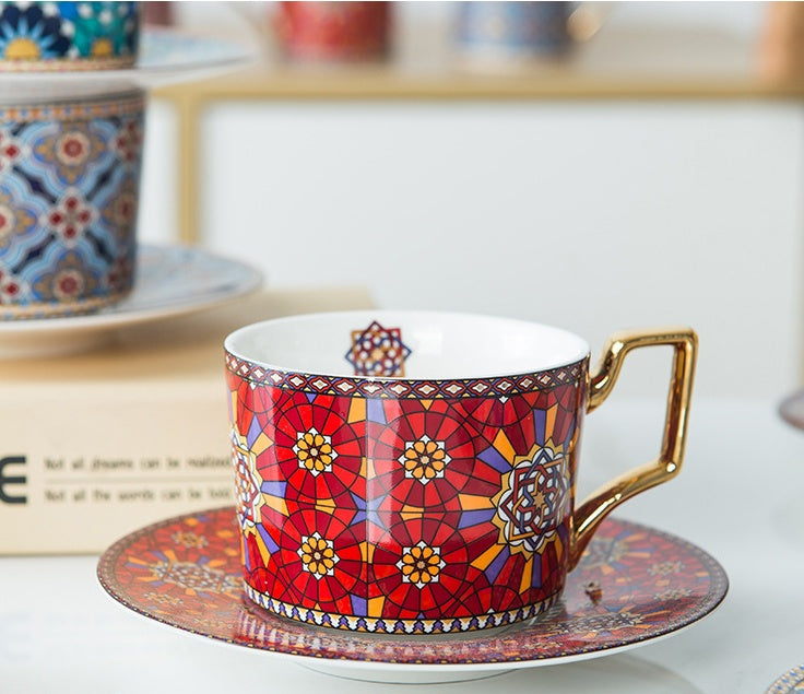 Coffee cup and saucer set home afternoon tea exquisite cup