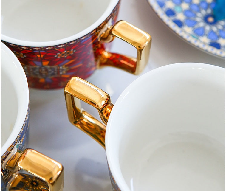 Coffee cup and saucer set home afternoon tea exquisite cup