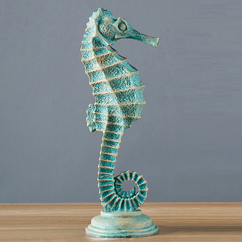 Decoration Resin Seahorse Shell Living Room Wine Cabinet Furnishings Ocean Theme Restaurant Furnishings