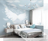 Fantasy Cartoon Net Red Wallpaper Restaurant Ins Angel Wngs Wall Covering