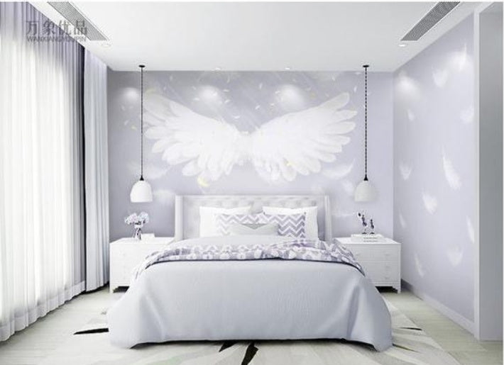 Fantasy Cartoon Net Red Wallpaper Restaurant Ins Angel Wngs Wall Covering