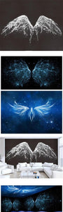 Milk Tea Shop 3D Three-Dimensional Starry Sky Angel Wings Wallpaper Mural Restaurant Internet Cafe Bar Ktv Background Wallpaper Dream