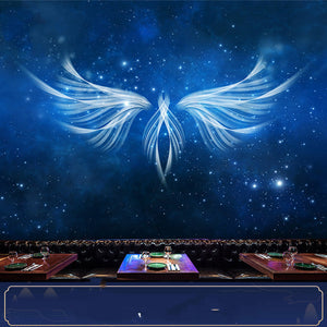 Milk Tea Shop 3D Three-Dimensional Starry Sky Angel Wings Wallpaper Mural Restaurant Internet Cafe Bar Ktv Background Wallpaper Dream