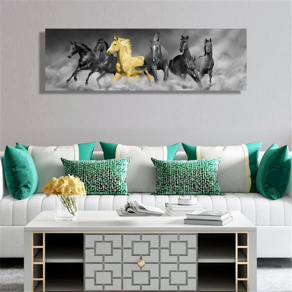 Decorative Painting Animal Restaurant Horizontal Print Bedroom Bedside Painting Horse Hanging Painting