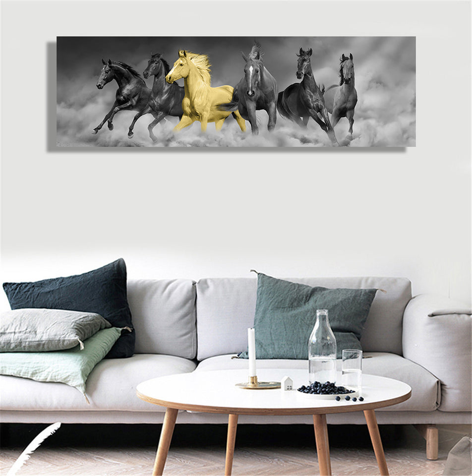 Decorative Painting Animal Restaurant Horizontal Print Bedroom Bedside Painting Horse Hanging Painting