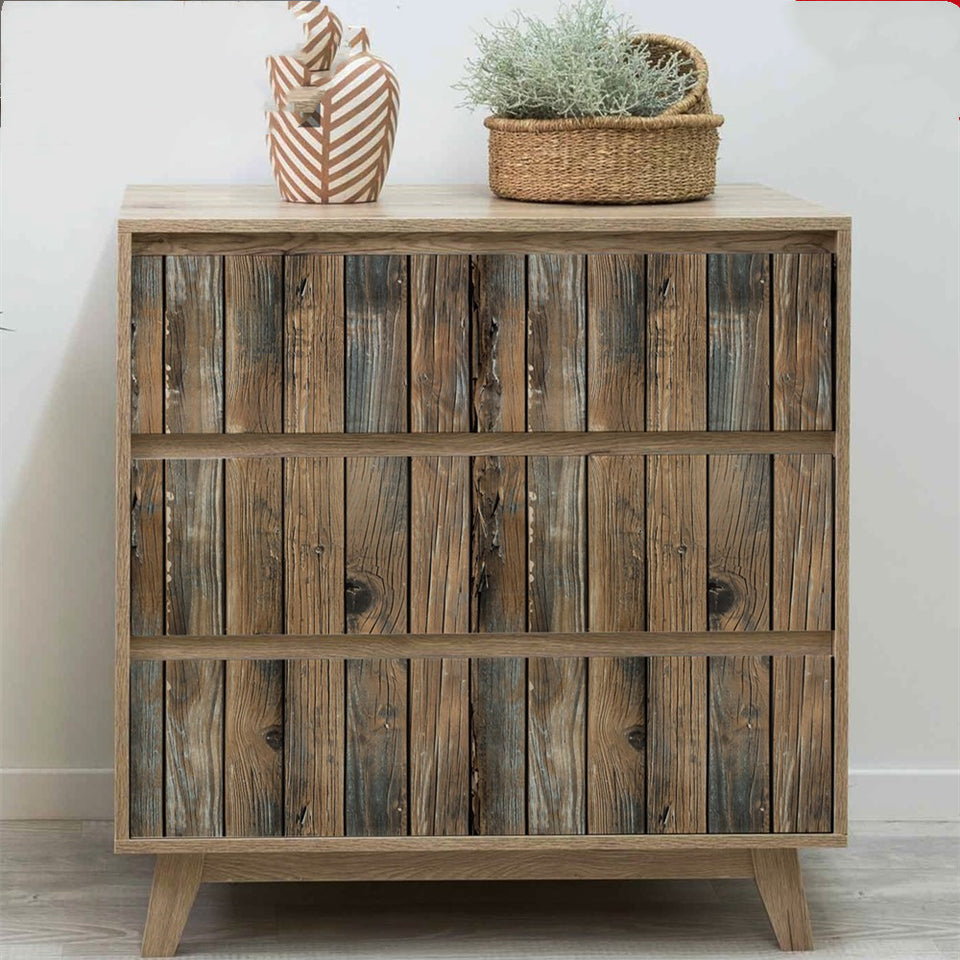 Retro 3D Stereo Simulation Wood Board Wood Grain Sticker Self-Adhesive Imitation Wood Wall Sticker Restaurant Hotel Window Background Wall Paper