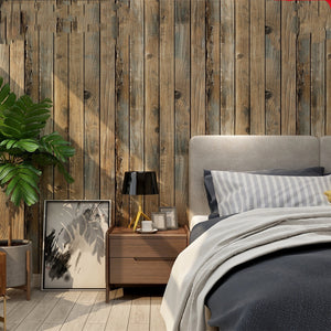 Retro 3D Stereo Simulation Wood Board Wood Grain Sticker Self-Adhesive Imitation Wood Wall Sticker Restaurant Hotel Window Background Wall Paper