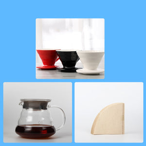 Hand-Made Coffee Pot Set, Household Drip-Type Filter Cup, Glass Sharing Pot, Coffee Filter, Narrow-Necked Pot Combination