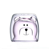 Double Layer Heat-Resistant Glass Cup Bear Cup Cartoon Creative Coffee Cup Juice Milk Cup Home