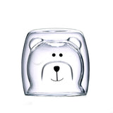 Double Layer Heat-Resistant Glass Cup Bear Cup Cartoon Creative Coffee Cup Juice Milk Cup Home