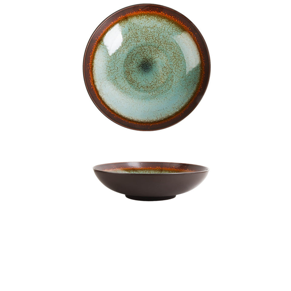 Creative Ceramic Retro Big Soup Bowl Household Large Pickled Cabbage Fish Bowl Restaurant Super Large Lobster Bowl Ice Cracked Bowl Tableware