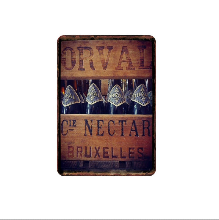 Custom Made Retro Tin Painting Home Living Room Hanging Painting Bar Restaurant Milk Tea Shop Wall Hanging Painting Wall Hanging Ornaments