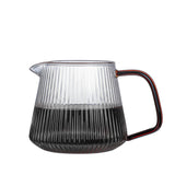 Transparent Glass Vertical Pattern Coffee Pot