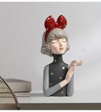 Bowknot Girl Cup Wine Rack Decoration Restaurant Wine Cabinet Decoration Soft Decoration