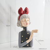 Bowknot Girl Cup Wine Rack Decoration Restaurant Wine Cabinet Decoration Soft Decoration
