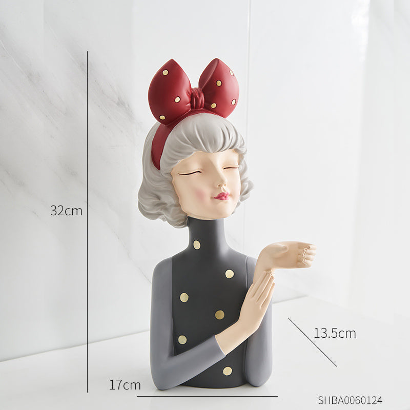 Bowknot Girl Cup Wine Rack Decoration Restaurant Wine Cabinet Decoration Soft Decoration