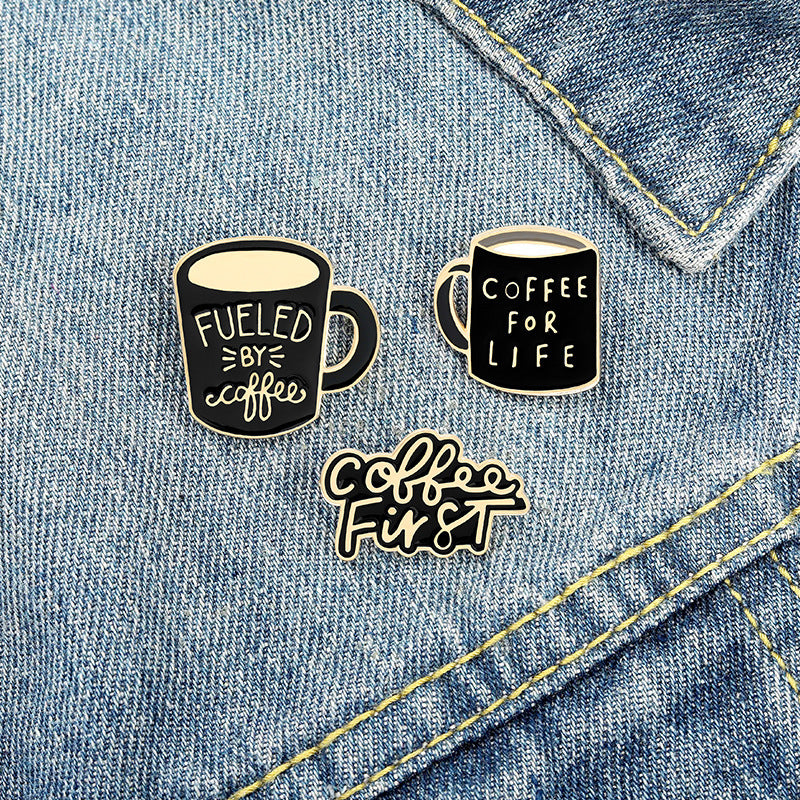 Exquisite Creative Coffee Cup Alloy Brooch