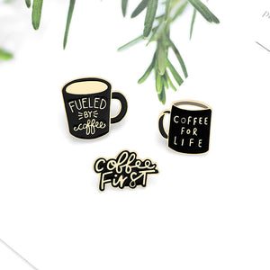 Exquisite Creative Coffee Cup Alloy Brooch