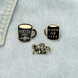 Exquisite Creative Coffee Cup Alloy Brooch