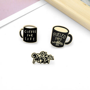Exquisite Creative Coffee Cup Alloy Brooch
