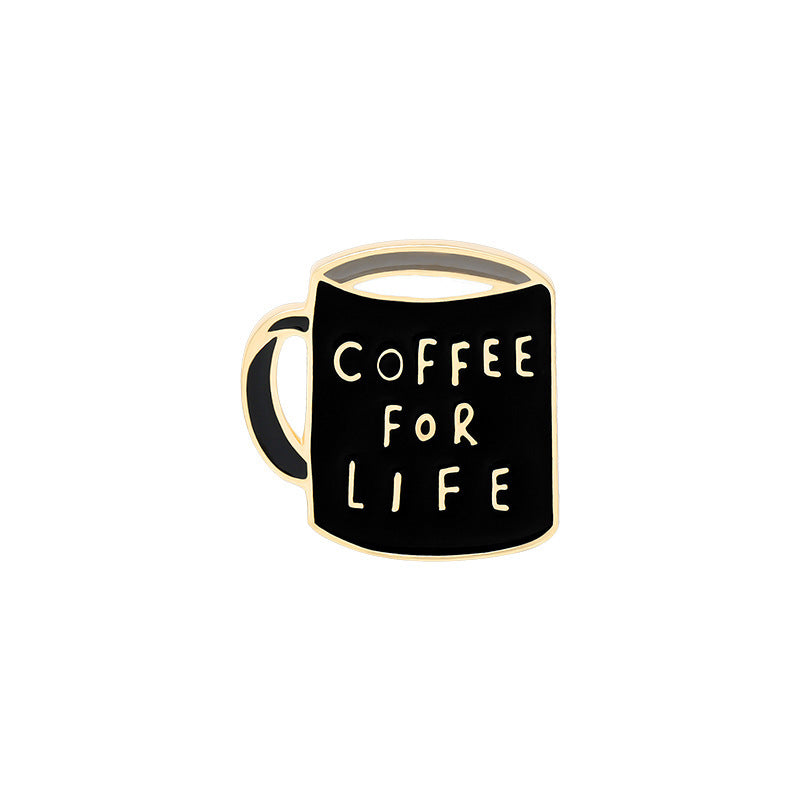 Exquisite Creative Coffee Cup Alloy Brooch