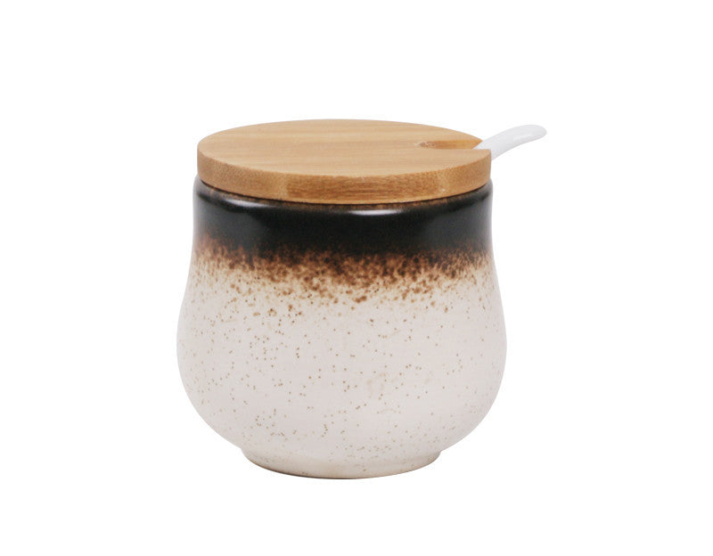 Japanese Seasoning Pot Ceramic Suit Restaurant Seasoning Pot With Cover Commercial Salt Pot Chili Oil Tank Household Kitchen