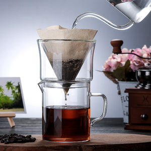 Heat-Resistant Glass Coffee Pot Double Glass Coffee Filter Cup