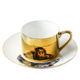 Luxury Ins Nordic Reflection Animal Mirror Ceramic Cup And Saucer Creative Simple Afternoon Tea Home Coffee Mug