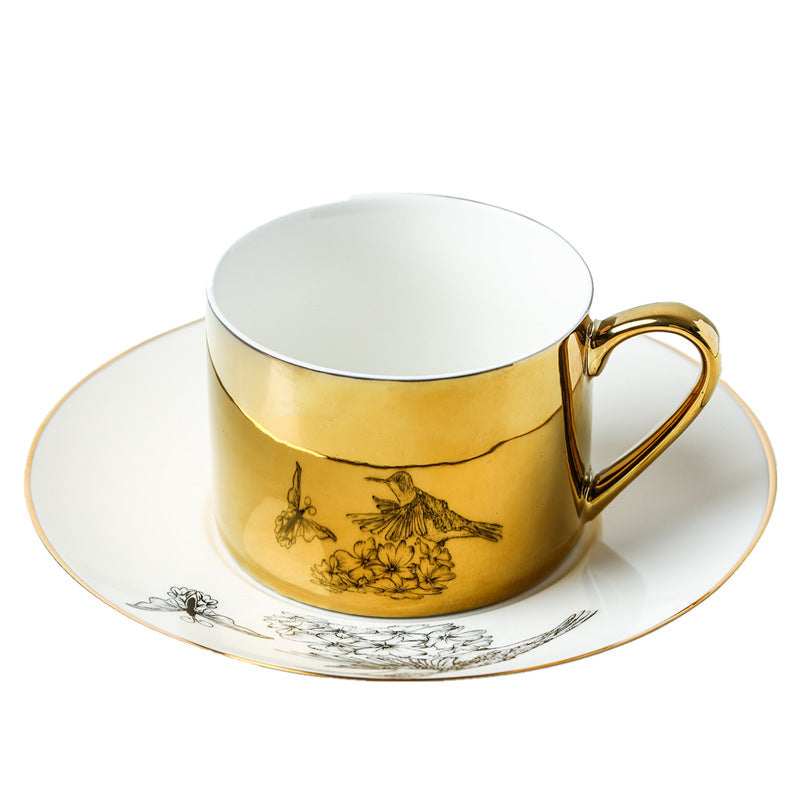 Luxury Ins Nordic Reflection Animal Mirror Ceramic Cup And Saucer Creative Simple Afternoon Tea Home Coffee Mug